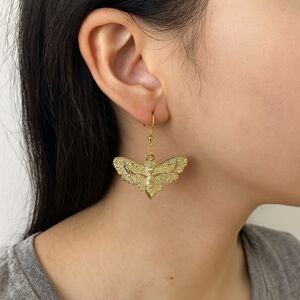 3/$25 Gothic Death-head Hawkmoth Dangle Earrings